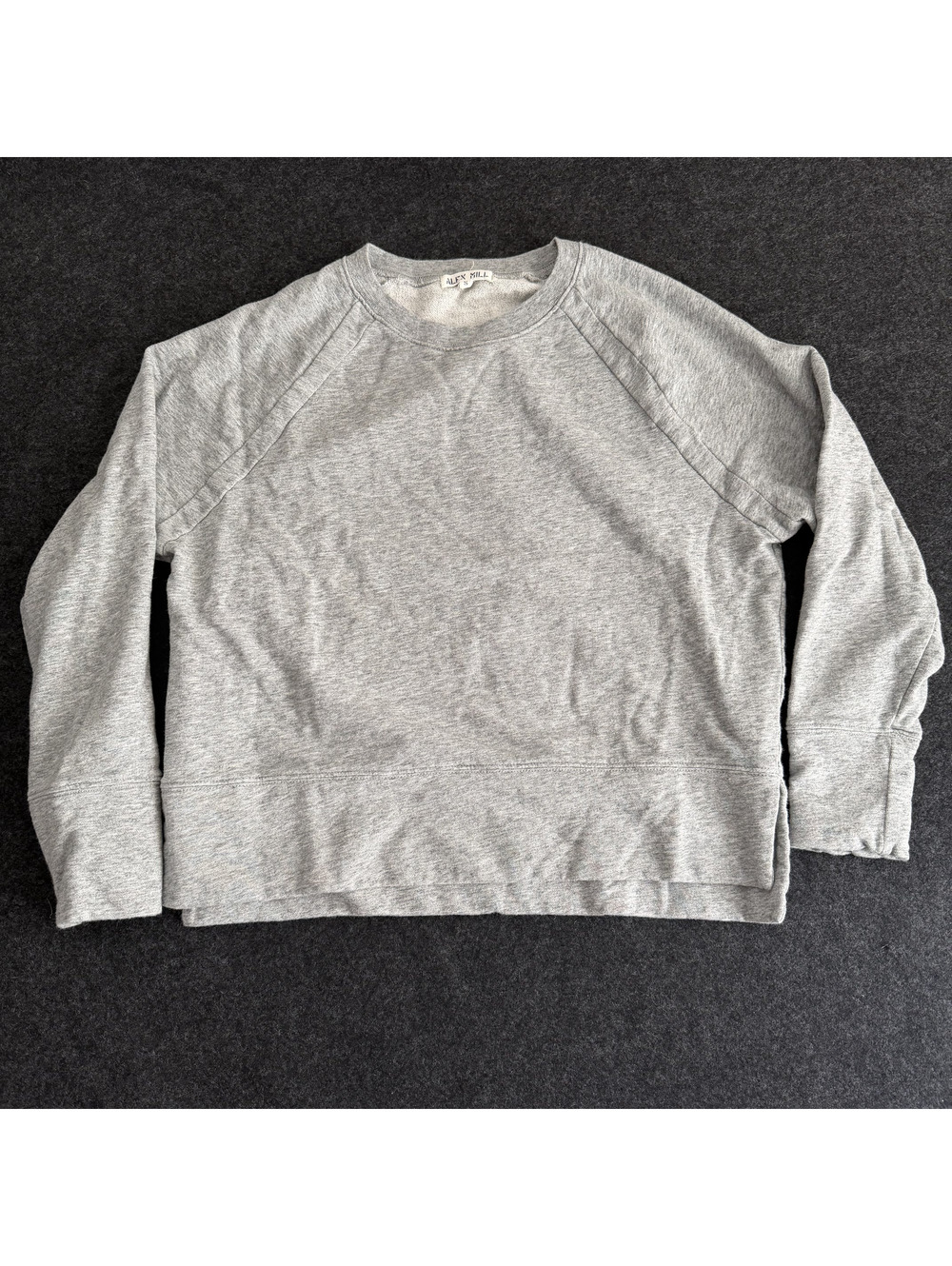 Alex Mill Heather Grey 100% Cotton French Terry Raglan Sweatshirt Size Small